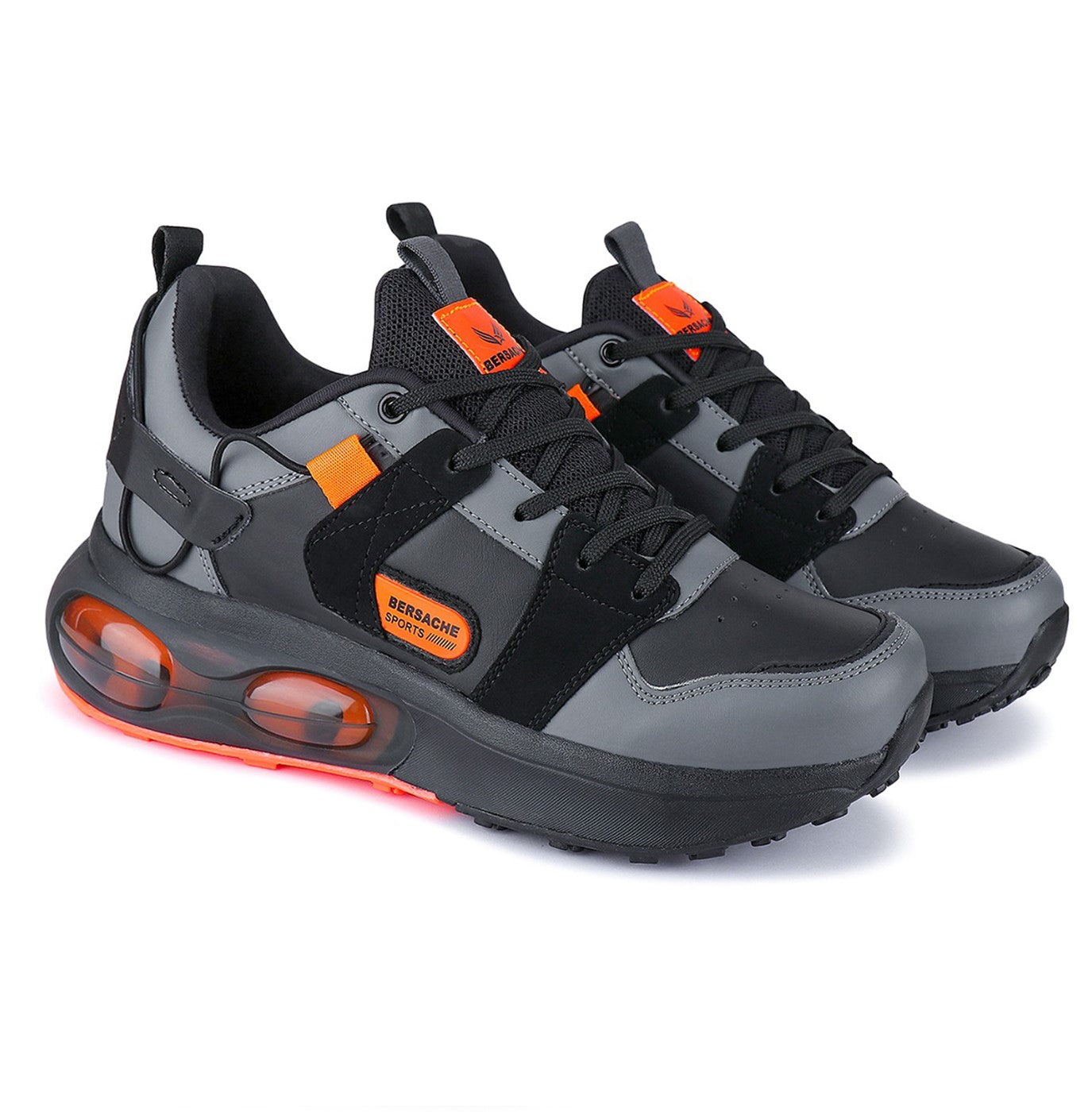 Bersache Lightweight Sports Running Shoes For Men Black-9046