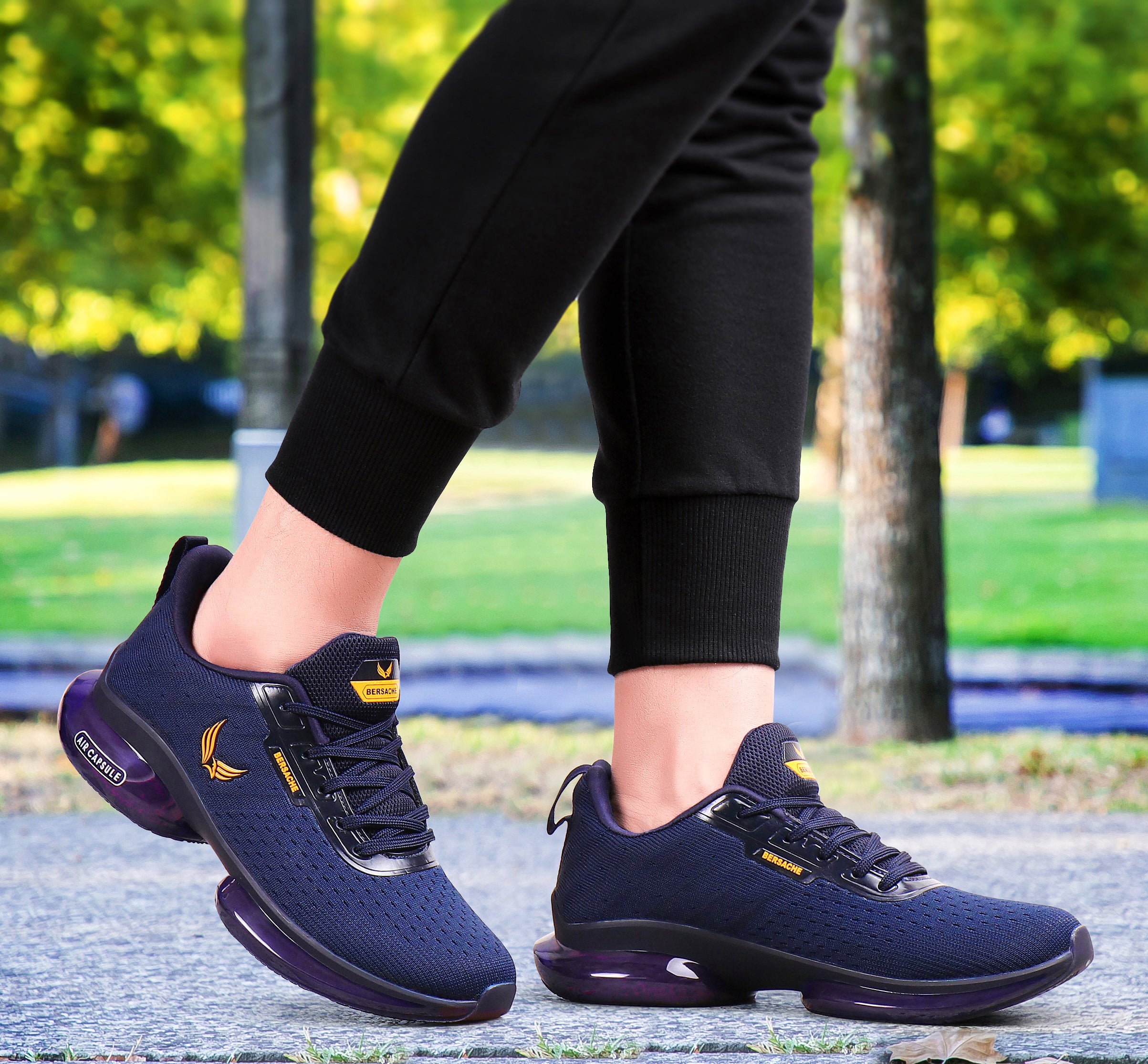 Bersache Lightweight Sports Running Shoes For Men Blue-9039